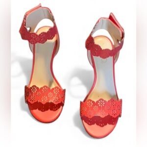 Elegant Coral floral cut out Women's Sandals